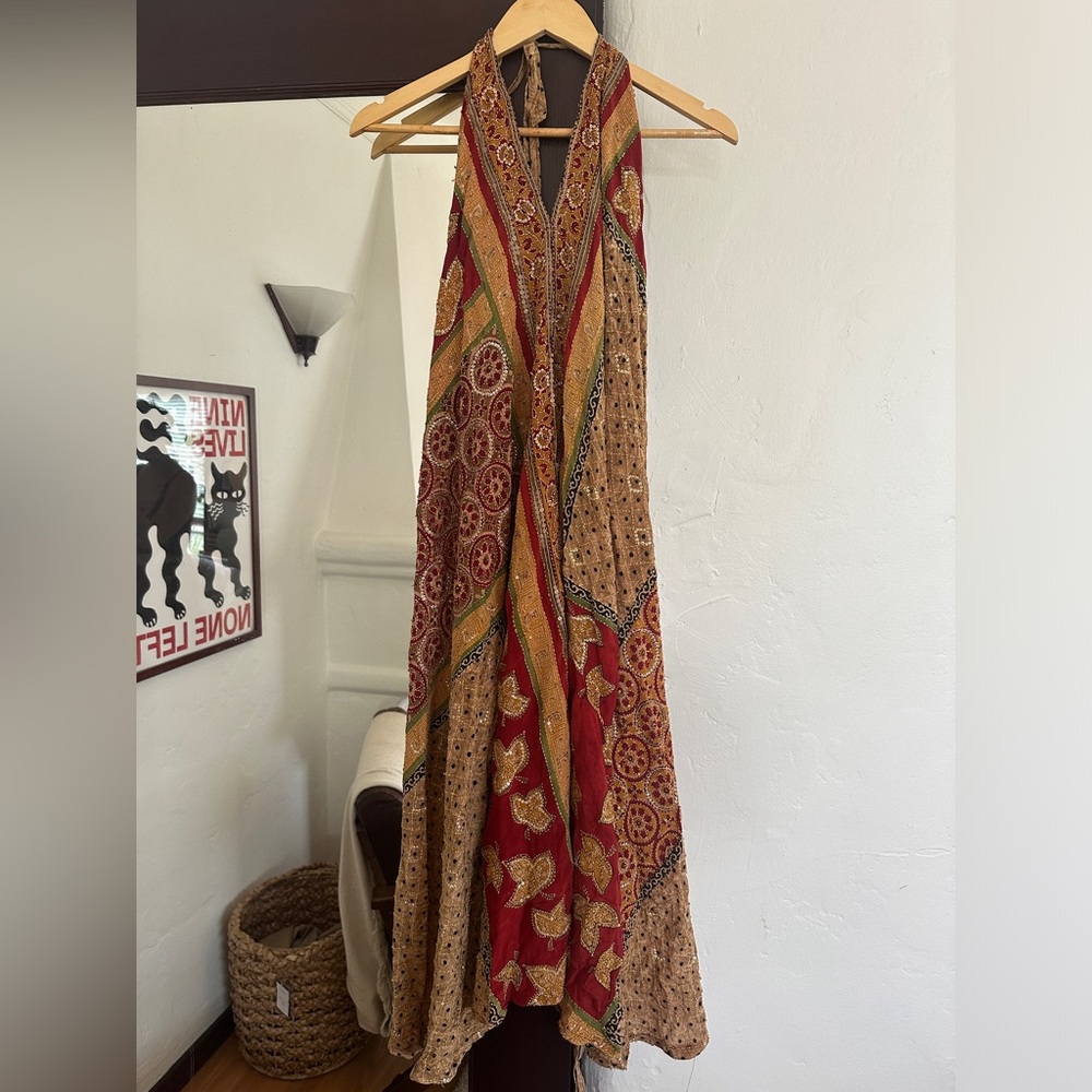 Nirvana rain silk dress boho festival hippie